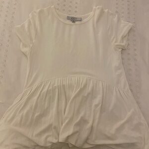 cute white ruffle top